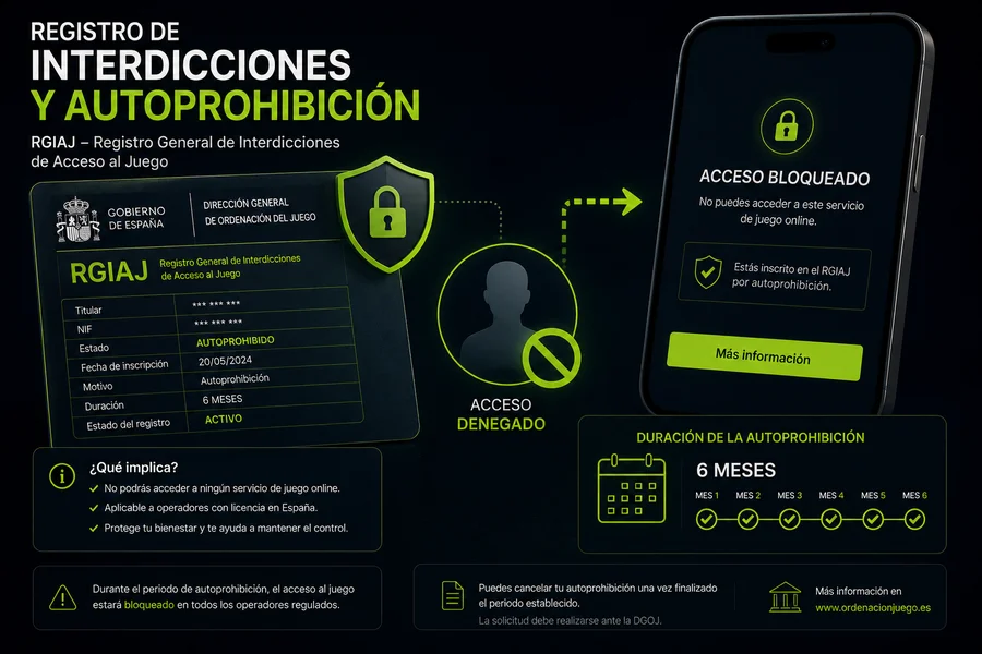 Esquema del registro de interdicciones de acceso al juego y la autoprohibición