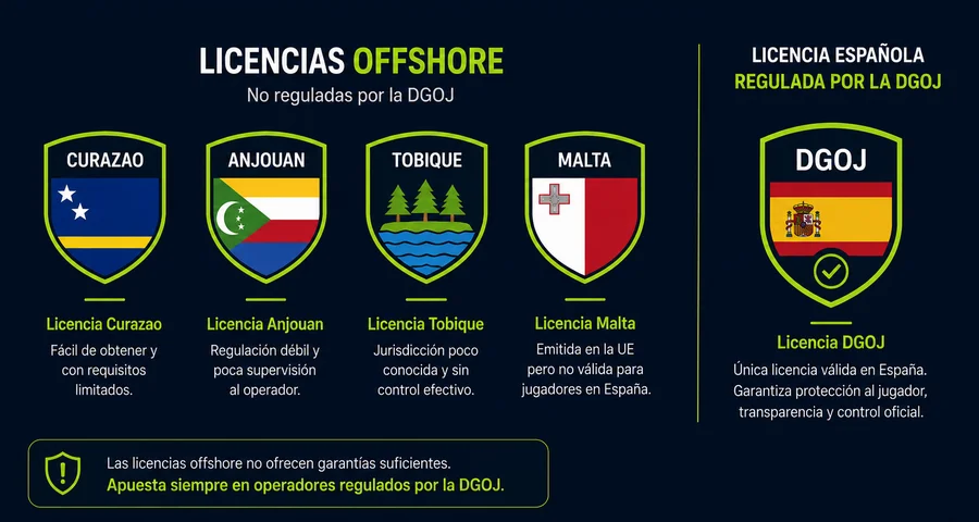 Comparación de licencias extranjeras frente a la licencia española de la DGOJ